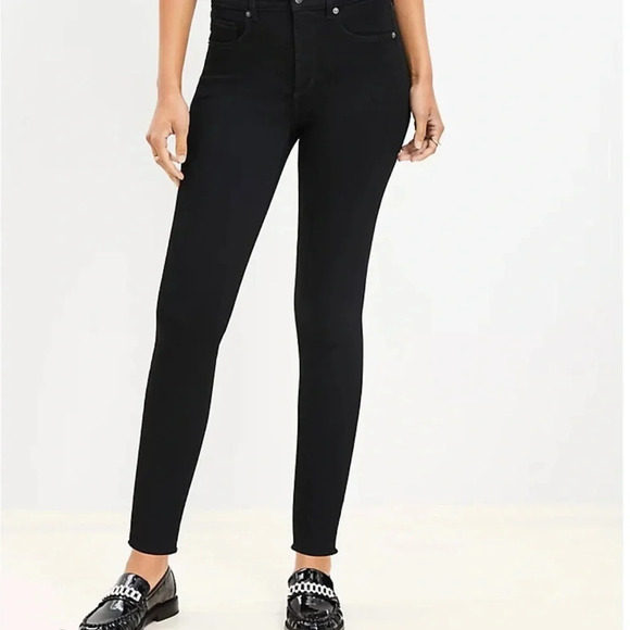 LOFT High-Rise Black Skinny Jeans Size 4/27 - Picture 3 of 11